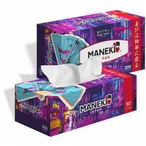 Салфетки бумажные "Maneki" DREAM с ароматом магнолии, 2 слоя, белые, 250 шт./коробка