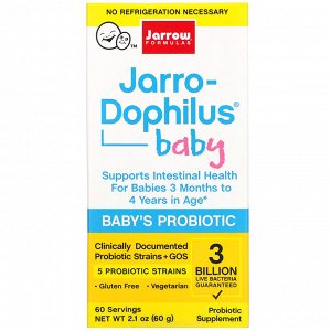 Jarrow Formulas, Jarro-Dophilus Baby, Baby&#x27 - s Probiotic, 3 Months - 4 Years, 3 Billion Live Bacteria, 2.1 oz (60 g)