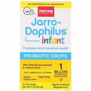 Jarrow Formulas, Jarro-Dophilus, пробиотические капли для младенцев, 15 мл (0,51 жидк. унции)