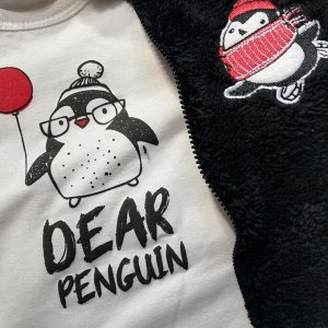 Трикотажный комплект для мальчика DEAR PENGUIN чёрный (свитшот, штаны, толстовка) | Bebetto | Турция