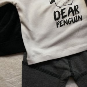 Трикотажный комплект для мальчика DEAR PENGUIN чёрный (свитшот, штаны, толстовка) | Bebetto | Турция