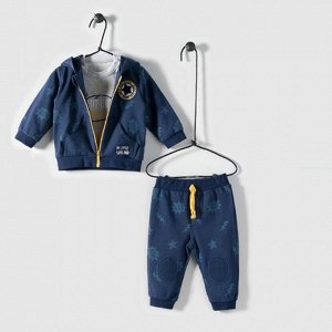 Комплект для мальчика из трикотажа LITTLE SUPER BABY (свитшот, штаны, толстовка) | Bebetto | Турция