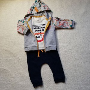 Комплект для мальчика 3 предмета MINI ARTIST (свитшот, штаны, толстовка) | Bebetto | Турция