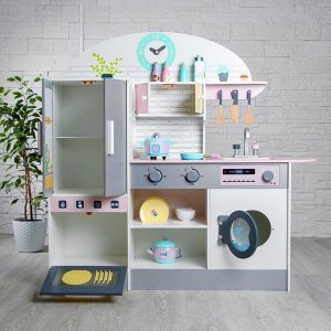 Игровой набор «Кухонный модуль «Счастье»» с деревянной посудой