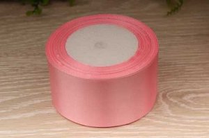 Однотонная атласная лента (светло-розовый), 50мм * 25 ярдов (+-1)