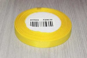 Репсовая лента однотонная (насыщенный жёлтый) 12мм * 20 ярдов (+-1)