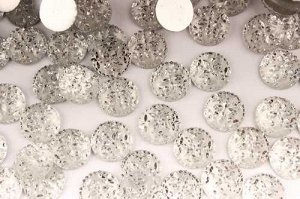 Стразовые серединки пластик (серебро), 14мм, упак. 100 шт( +- 5)