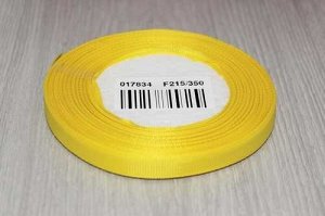 Репсовая лента однотонная (желтый) 10мм * 20 ярдов (+-1)