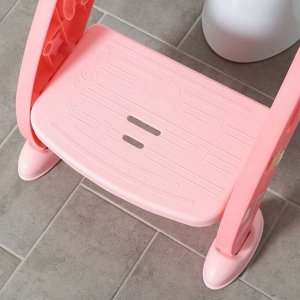 Детская накладка - сиденье на унитаз «Нотки», с мягким сиденьем, цвет розовый