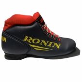 S224 Ботинки лыжные Ronin р-р 35, под крепление 75мм, АКЦИЯ! черно-красн дизайн, морозоуст PU