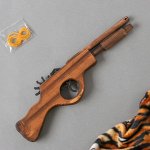 Игрушка деревянная стреляет резинками «Пистолет» 2,2*27*8 см