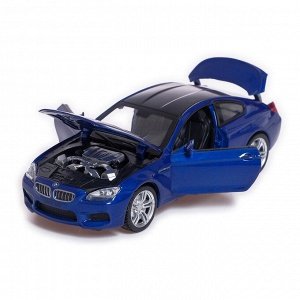 Машина металлическая BMW M6, открываются двери, капот, багажник, инерция, цвет синий