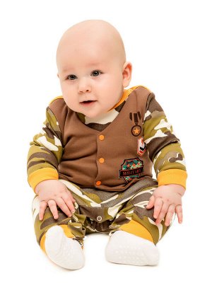 Трикотажный милитари комбинезон "Милый герой" для новорождённых (6240237)