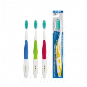 EQ MaxON Зубная щетка мягкой жесткости со сверхтонкими нано щетинками двойной высоты и подвижной изогнутой ручкой с ионами нефрита
