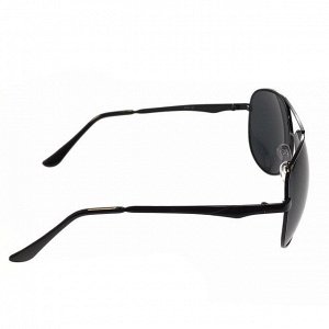 Стильные мужские очки-капли Azur в чёрной оправе с чёрными линзами.