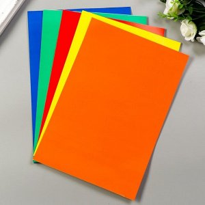 Самоклеющаяся бумага "Цветные капельки" мелованная А4, набор 5шт,190 гр/м2
