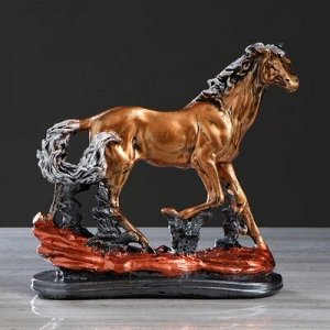 Сувенир "Конь бегущий", бронзовый цвет, 30 см, микс