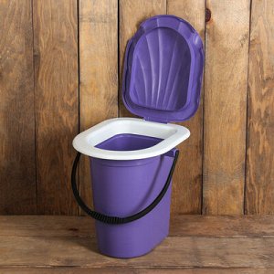 Ведро-туалет 18 л, съемный стульчак, фиолетовый