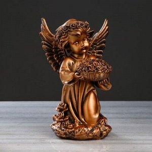 Статуэтка "Ангел с корзиной цветов", бронза, 32 см