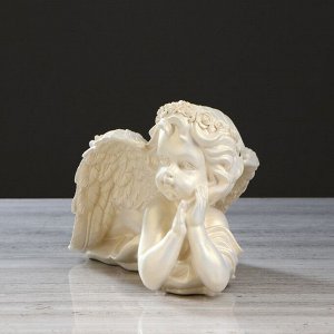 Статуэтка "Ангел лежащий" перламутровая, 19 см