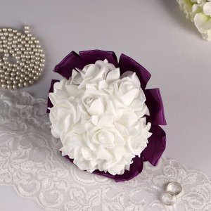 Букет-дублер для невесты из латексных цветков, бело-фиолетовый