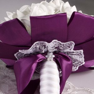 Букет-дублер для невесты из латексных цветков, бело-фиолетовый