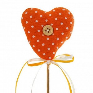 Мягкая игрушка на палочке «Сердце с пуговкой», бантик, цвета МИКС