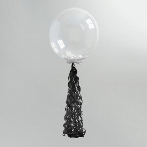 Гирлянда для шара, 100 см, бумага, цвет чёрный