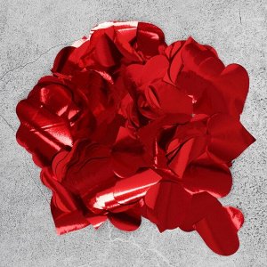 Наполнитель для шара "Конфетти сердце", 2,5 см, фольга, цвет красный, 10 г