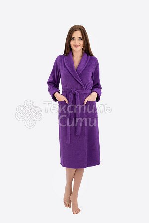 Халат махровый женский Фиолетовый - махра Узбекистан