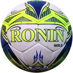R-786 Мяч футбол Ronin GOLD №5, матовый, желто-синий диз., 370-420гр, бут. кам., пр-во Пакистан