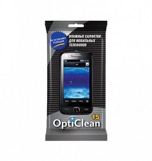 OptiClean влажные салфетки для мобильных телефонов 15 штук