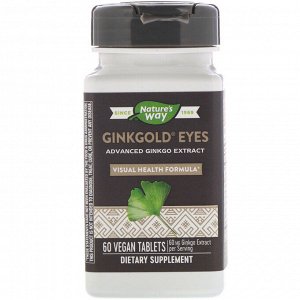Nature&#x27 - s Way, Ginkgold Eyes, 60 таблеток растительного происхождения