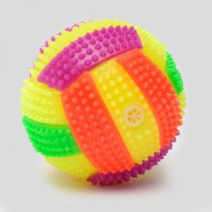 Мяч для собак светящийся с пищалкой "Водное поло", 7 см, микс цветов