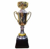НВ4057В Кубок 33см - двойная открытая и закрытая чаши, сочетание золотого и серебряного цвета
