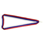 С016А(L02) Лента для медалей "российский триколор", 70см*2,5см, с карабином для крепления медали