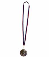 024.02 Медаль 50мм серебро с кубком и флагом, на ленте  (ширина 1см, длина 80 см), подходит эмблема 25мм
