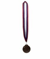CZ159 Медаль 3 место d50мм бронза с широкой лентой (ширина 2,5см, длина 80см)российского триколора