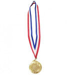 С018 Медаль золото d 65мм, с широкой лентой (ширина 2,5см, длина 80см)