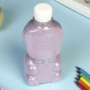 Песок цветной в бутылках "Сиреневый" 500 гр МИКС