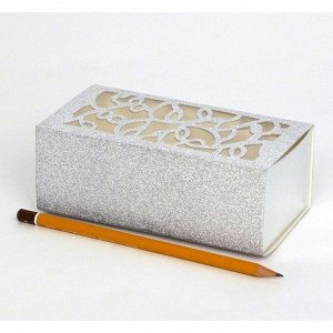 Коробка складная 15 х 8 х 5,5 см ажур цвет серебро 2 части HS-11-3