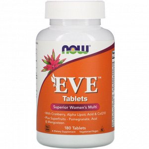 Now Foods, Таблетки Eve, Улучшенный мультивитаминный комплекс для женщин, 180 таблеток