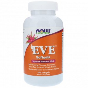 Now Foods, EVE, превосходные мультивитамины для женщин, 180 мягких таблеток