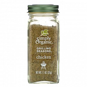 Simply Organic, Приправа для гриля, курица, органическая, 1,1 унции (31 г)