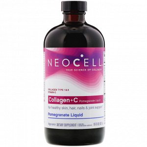 Neocell, Collagen + C Pomegranate Liquid, 4 г, 473 мл (16 жидких унций)