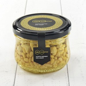 Ассорти: кедровый орех, кешью в меду 225 гр.