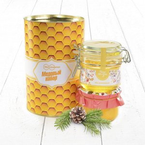 Медовый набор Соты тубус с курагой и донниковый мёд