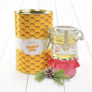 Медовый набор Соты тубус с малиной и акациевый мёд
