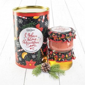 Подарочный Набор "Тубус Новогоднее Волшебство с клюквой и расторопшевый мёд"