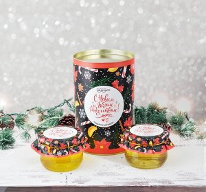 Подарочный Набор "Тубус Новогоднее Волшебство цветочный мёд"